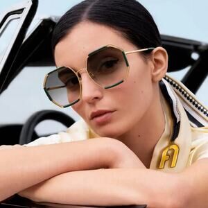 New! Furla SFU785 08FC Stylish Gradient Sunglasses, Authentic